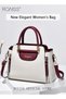 Women's PU Leather Crossbody Bag Fashion Patchwork Contrasting Shoulder Bag Ladies Exquisite Handbag - 4