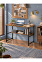 Computer Desk with Shelf, Sturdy Steel Office Table & Gaming Desk, Rounded Corner Design, Scratch Resistant Waterproof Top
