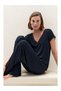 Cooling Jersey V-Neck Lace Detailed Women's Pajama Set