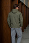 Men's Casual Khaki Hooded Raincoat & Windbreaker with Zipper Pockets - 5
