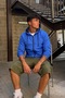 Men's Full Zipper S.Blue Sports Raincoat & Windbreaker - 3