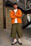 Men's Full Zipper Orange Sports Raincoat & Windbreaker - 4