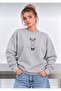Mini Butterflies Printed Oversized Women's Crewneck Sweatshirt