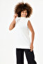Women's Cream Half Turtleneck Zero Sleeve Short Undergarment - 2