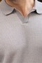 Gray Polo Collar Textured Men's Knit Sweater E7511 - 4