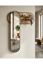 Modern Wall-Mounted Entryway Mirror with Shelf and Coat Rack