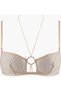 Illusion Fauve Wirefree Bralette Animal Pattern French Lace, Gold Detailing and Stylish Design