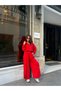 Women's Top and Bottom Set Hooded Cardigan Crop Blouse and Wide Leg Pants 3-Piece Set - 9