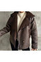 Brown Laminated Buttoned Leather Coat - 5