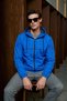 Men's Casual S.Blue Hooded Raincoat & Windbreaker with Zipper Pockets - 3
