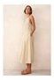 Pleated Skirt Square Neck Women's Midi Dress - 3