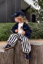 Dog Printed Striped Balloon Pants Boys' 2-Piece Set - Navy Blue - 3