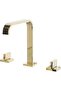 Kagera chrome 3 hole basin faucet, double handle, brass body, g1/2 compatible