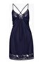 Midnight Whisper Satin Lace Nightgown with Deep Back Cutout, Stylish and Comfortable Design