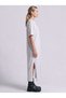Slit Detailed Short Sleeve Long T-Shirt Dress - C920 - 3