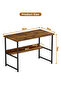 Computer Desk with Shelf, Sturdy Steel Office Table & Gaming Desk, Rounded Corner Design, Scratch Resistant Waterproof Top - 2