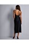 Midnight Whisper Long Satin Nightgown Deep V-Neck Elegant Night Dress with Lace Detail - 3