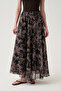 Flared skirt with ruffles - 5