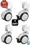 Rotating Short U-Shaped 50' Gray Black Braked Plastic Table Cabinet Coffee Table Shelf Furniture Caster Wheels 4 Pieces