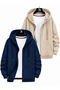 2-Piece Hooded Unisex Zippered Sweatshirt / Cardigan