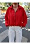 Women's Zippered Balloon Sleeve Oversize Bomber Jacket - 5