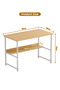 Computer Desk with Shelf, Sturdy Steel Office Table & Gaming Desk, Rounded Corner Design, Scratch Resistant Waterproof Top - 2