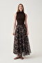 Flared skirt with ruffles