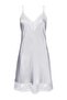 Midnight Whisper Satin Lace Nightgown with Deep Back Cutout, Stylish and Comfortable Design