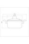 Paris Aluminum Casserole with Interior and Exterior Starflon Max Lead Nonstick Coating with a Glass Lid, 20 cm 2,9 L - 6