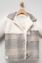 Boy's Plaid Detailed Plush Jacket Sweatshirt and Wide Leg Jeans 3-Piece Set 8303 Wnt - 2