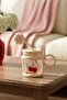450 ml Cherry Patterned Borosilicate Glass Cup with Straw and Handle, Mug with Silicone Cover