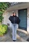 Women's Zippered Balloon Sleeve Oversize Bomber Jacket - 5