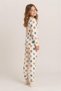 Girl's Floral-Ribbon-Lamb Printed Cotton Pajama Set Tkm1025