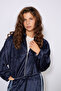 Zipped Jacket with Balloon Details, Reglan Sleeves, Soft Textured, Navy Blue