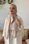 Premium jacquard leopard pattern shawl - beige