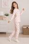 Girl's Floral-Ribbon-Lamb Printed Cotton Pajama Set Tkm1025 - 3