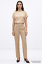 High Waist Linen Blend Regular Trousers - 4