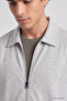 Gray Comfortable Fit Men's Jacket - 88494 - 4