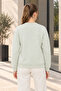 Women's 2-Piece Crew Neck Basic Sweatshirt – Mint / Ecru - 6