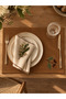 6-Piece Nut Embroidered Placemat Set - 100% Raw Linen - 3
