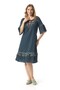 Short Flounce Sleeve Züleyha Embroidered Round Neck Shile Fabric Summer Short Dress Petrol Ptrl - 6