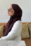 Premium jacquard leopard print shawl - plum - 3
