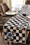 Decorative Table Runner - Checkered Floral Pattern, Stylish and Modern Kitchen, Dining Table Runner 40 X 140 cm - 2