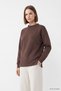 Patterned Crew Neck Blouse 8363A Brown