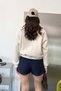 Women's Crew Neck Leopard Embroidered Sweatshirt Stone - 27K 2712 - 5