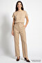 High Waist Linen Blend Regular Trousers