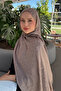 Premium jacquard leopard pattern shawl - dark beige - 3
