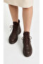 Women's Leather-Look Lace-Up Thick Sole Casual Boots - 3