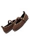 Women's Trok Detailed Elastic Round Toe Brown Suede Ballerina Shoes - 3