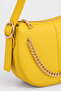 Marly women's faux leather shoulder bag with chain accessory - yellow - 4